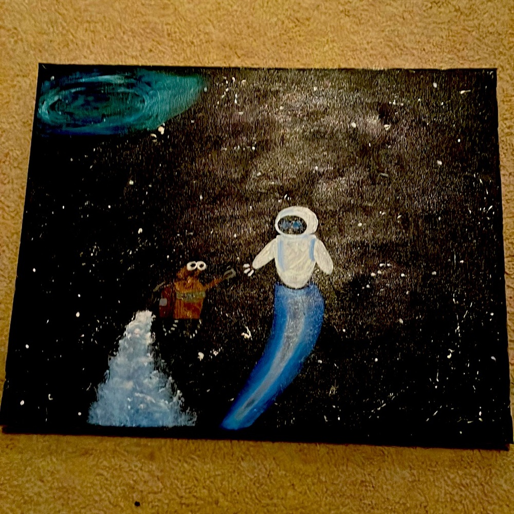 An original painting inspired by the 2008 movie WALLE.